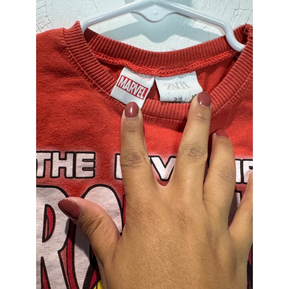 Zara Marvel The Invincible Iron Man Red Graphic Tee Kids Size 3-4 Years 104cm - Picture 2 of 4